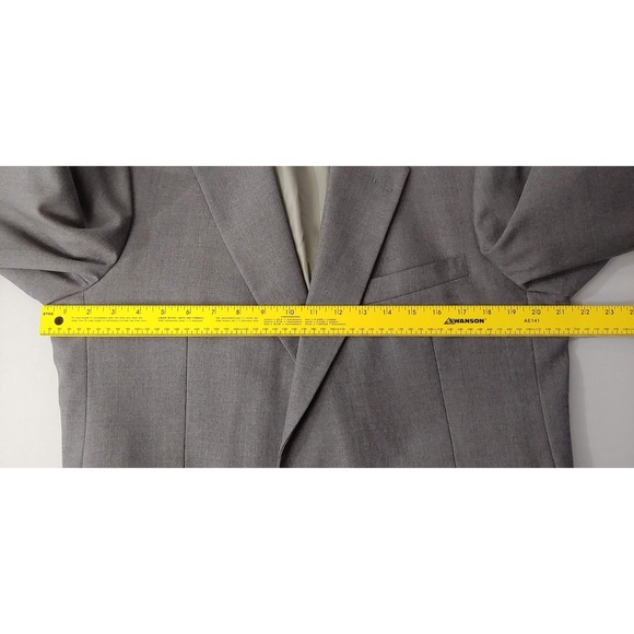 Stafford‎ Men's Blazer 44R Gray 2-Button Wool Blend Tailored Fit Sport Coat USA - Picture 12 of 13
